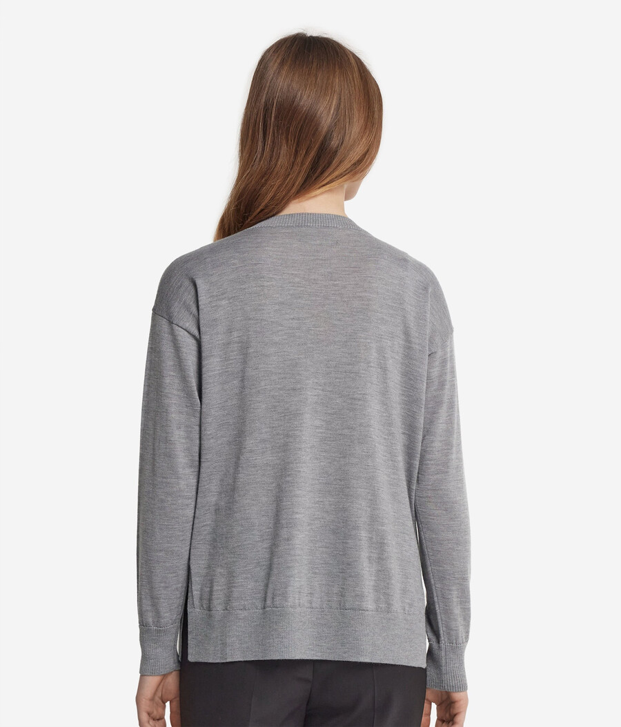 maglione in cashmere con scollo a v e spacchi