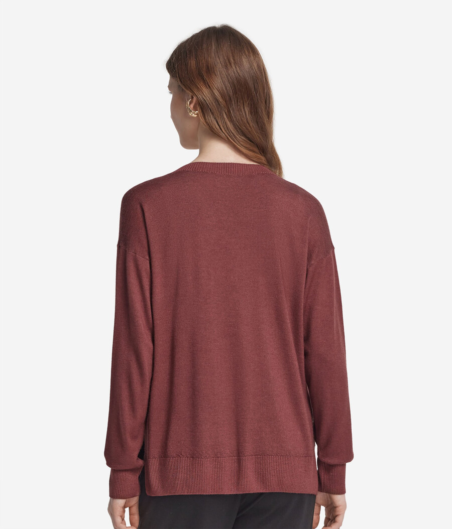 maglione in cashmere con scollo a v e spacchi