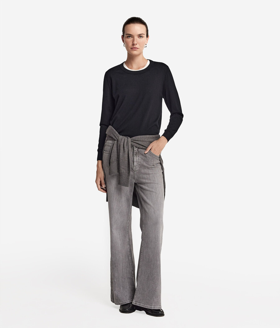 maglione girocollo in cashmere ultrafine