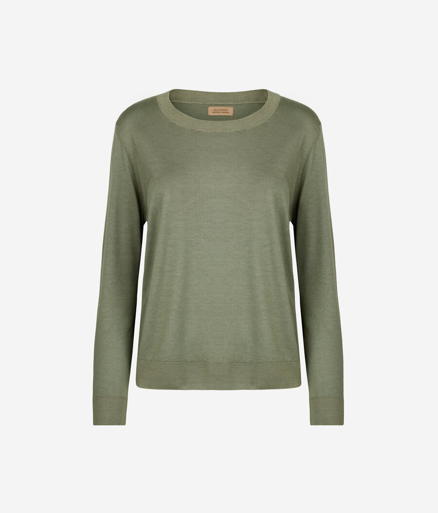 maglione girocollo in cashmere ultrafine