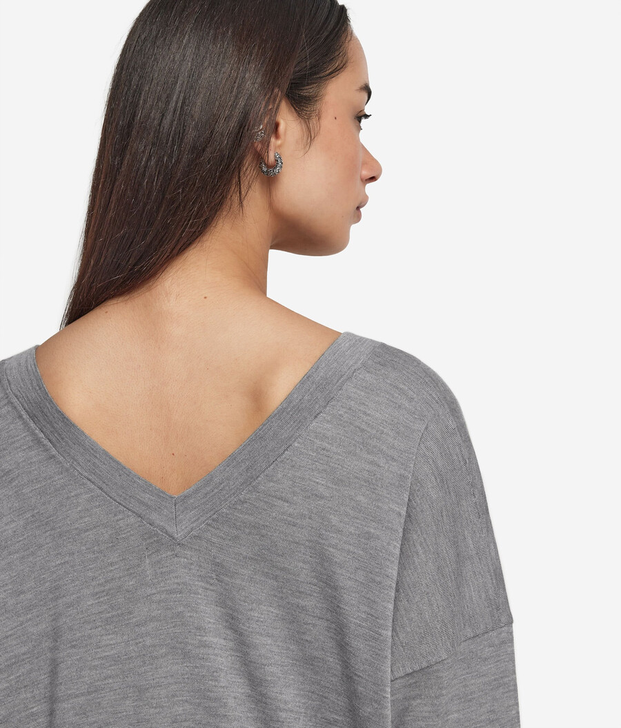 maglione doppio scollo a v in cashmere ultrafine