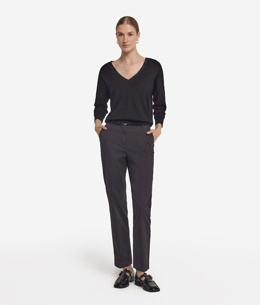 maglione doppio scollo a v in cashmere ultrafine