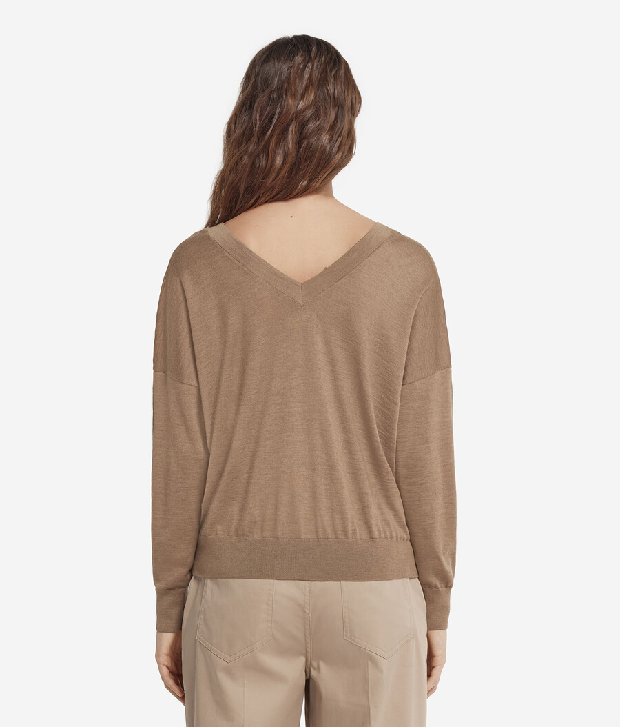 maglione doppio scollo a v in cashmere ultrafine