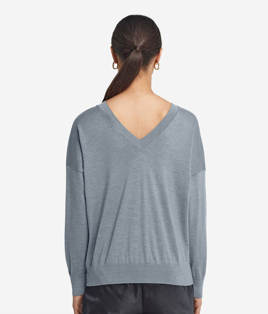 maglione doppio scollo a v in cashmere ultrafine