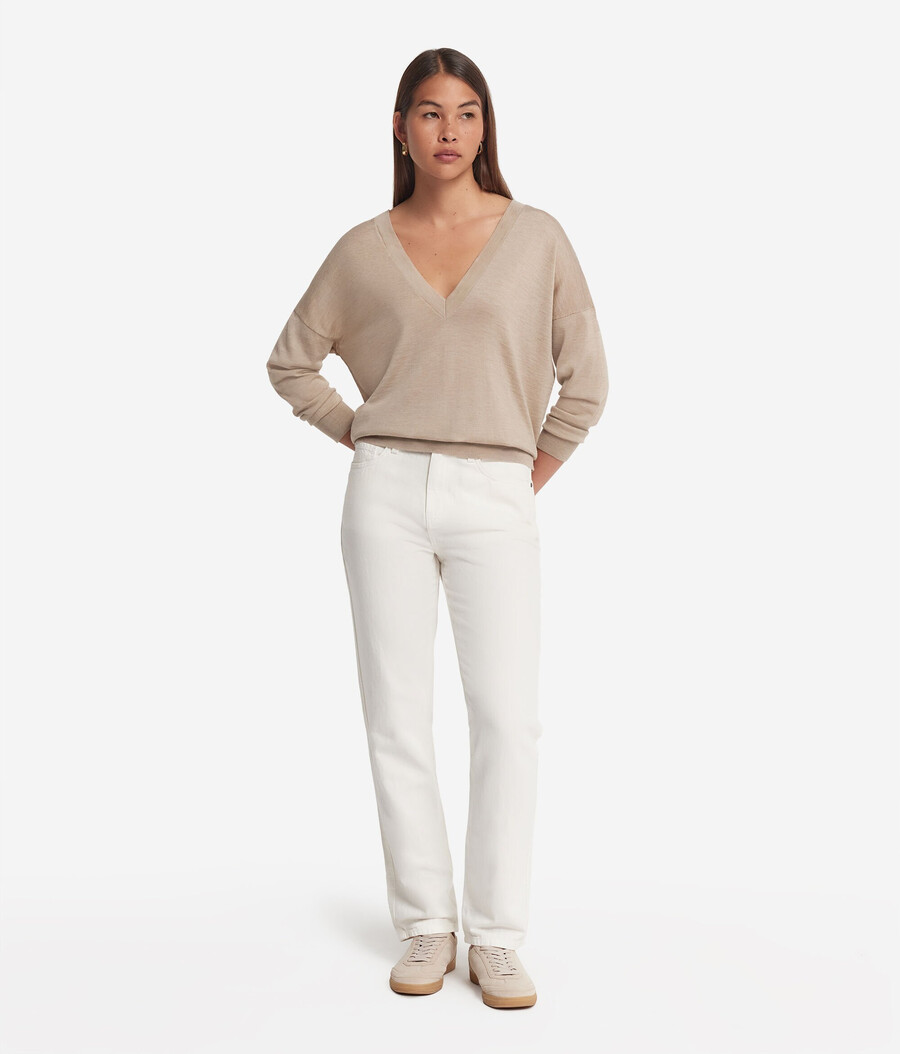 maglione doppio scollo a v in cashmere ultrafine