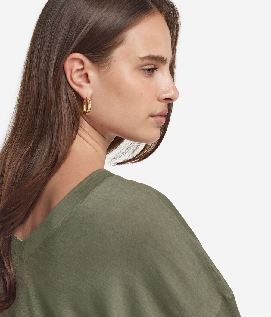 maglione doppio scollo a v in cashmere ultrafine