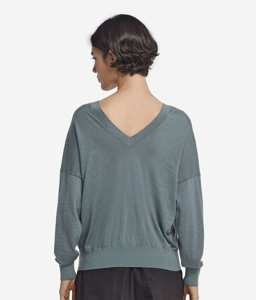 maglione doppio scollo a v in cashmere ultrafine
