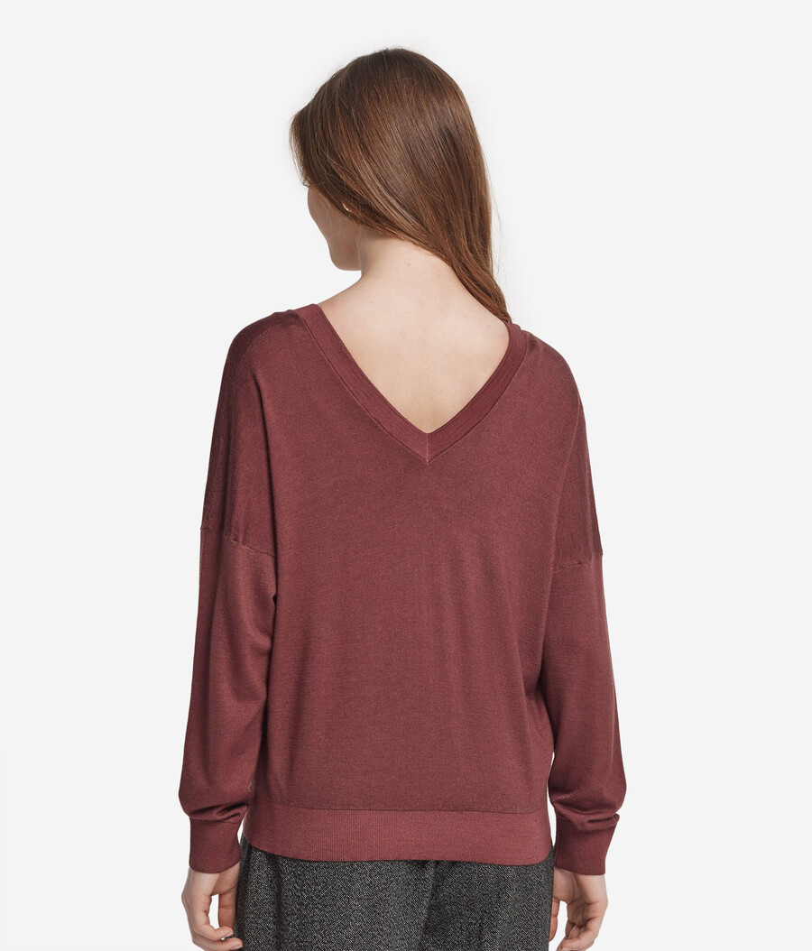 maglione doppio scollo a v in cashmere ultrafine