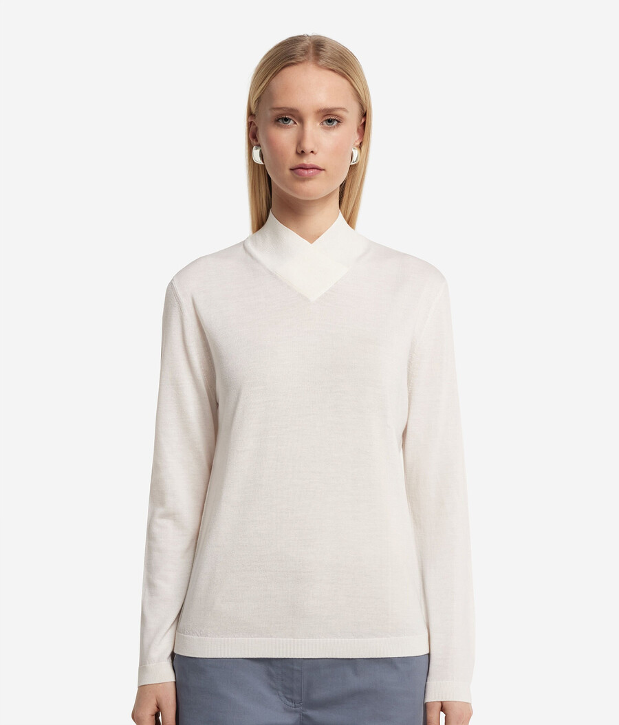 maglione a collo alto con finitura in cashmere