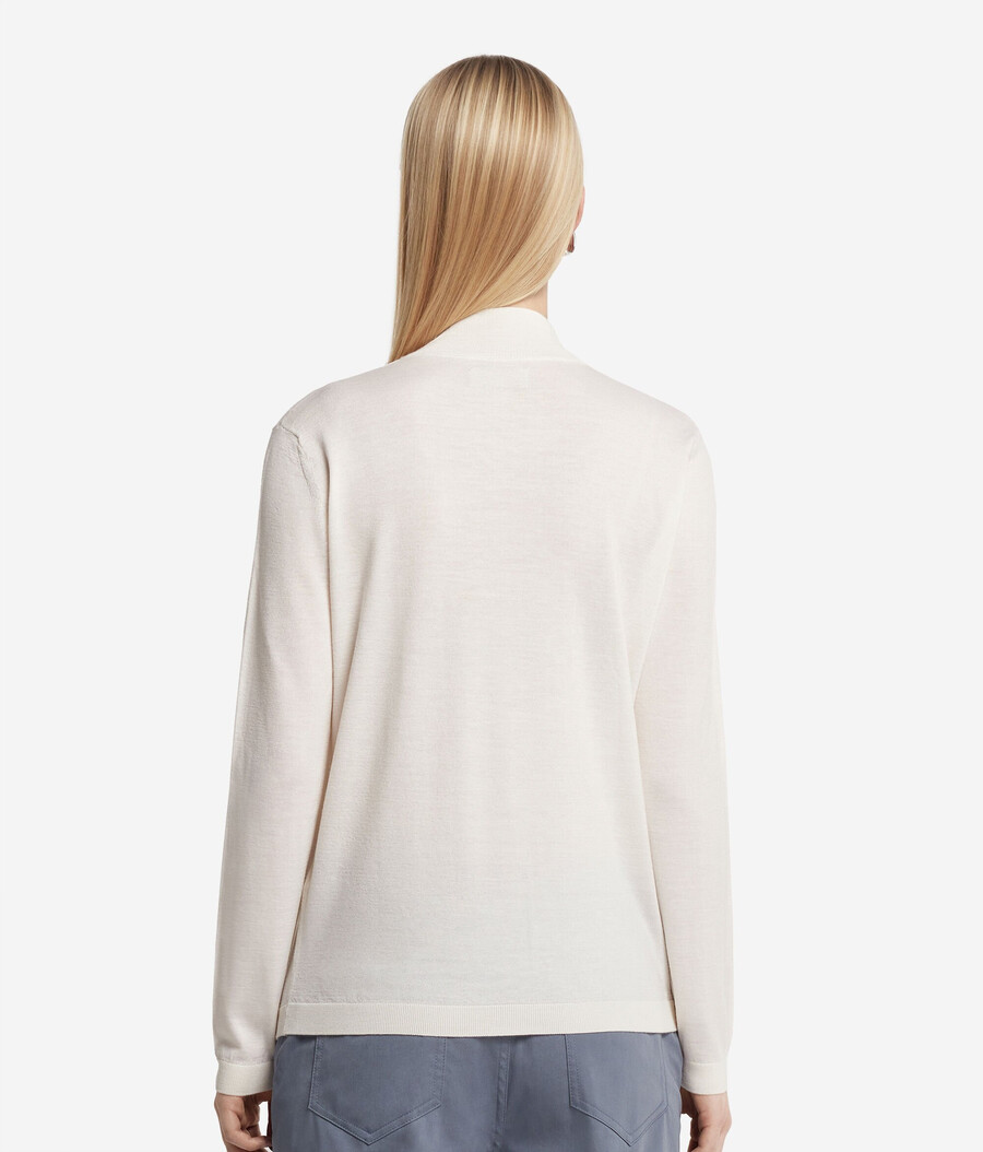 maglione a collo alto con finitura in cashmere