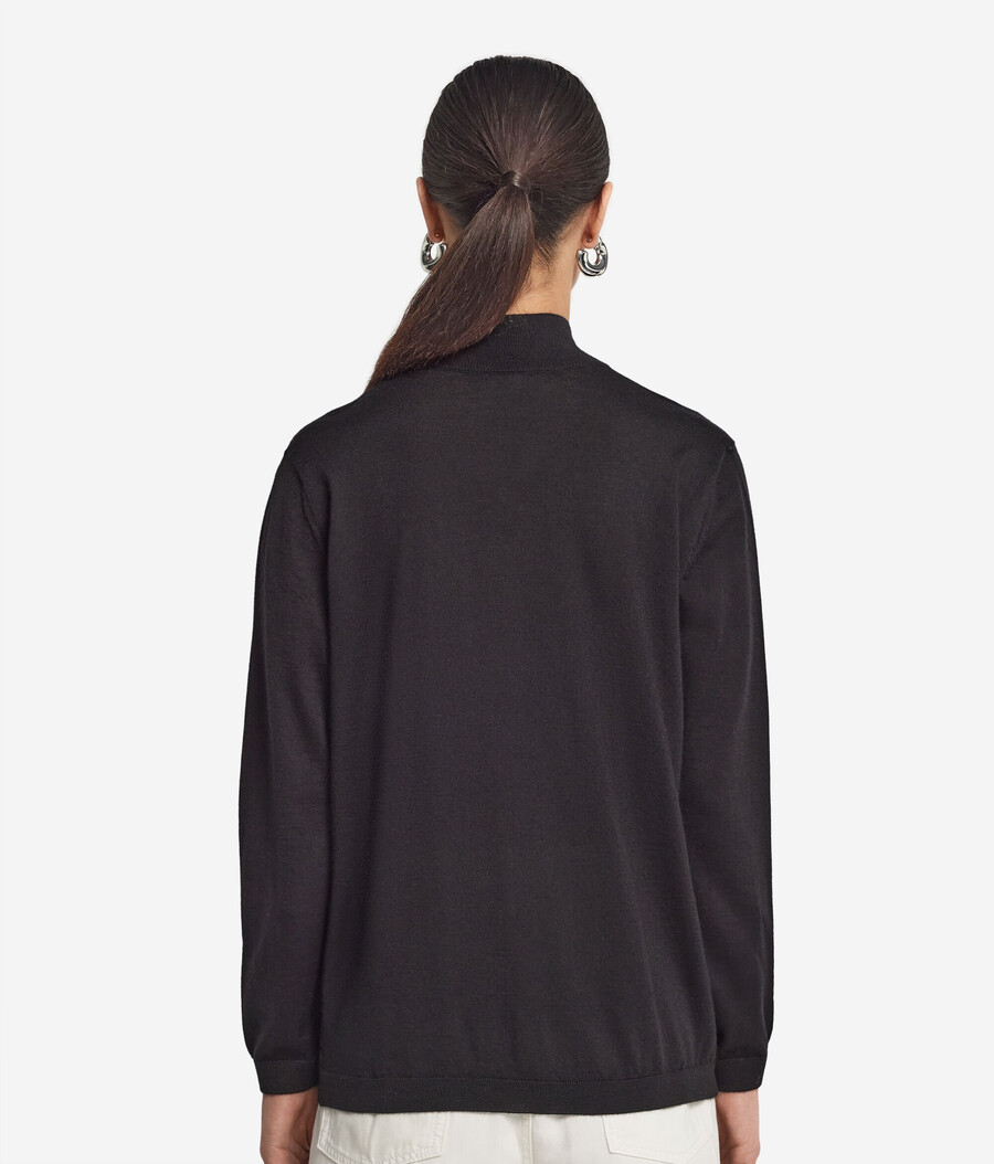 maglione a collo alto con finitura in cashmere