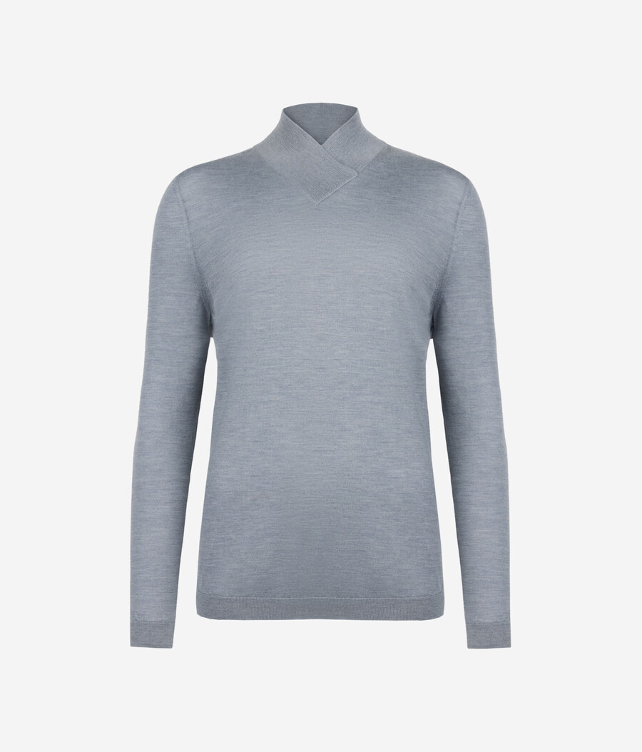 maglione a collo alto con finitura in cashmere