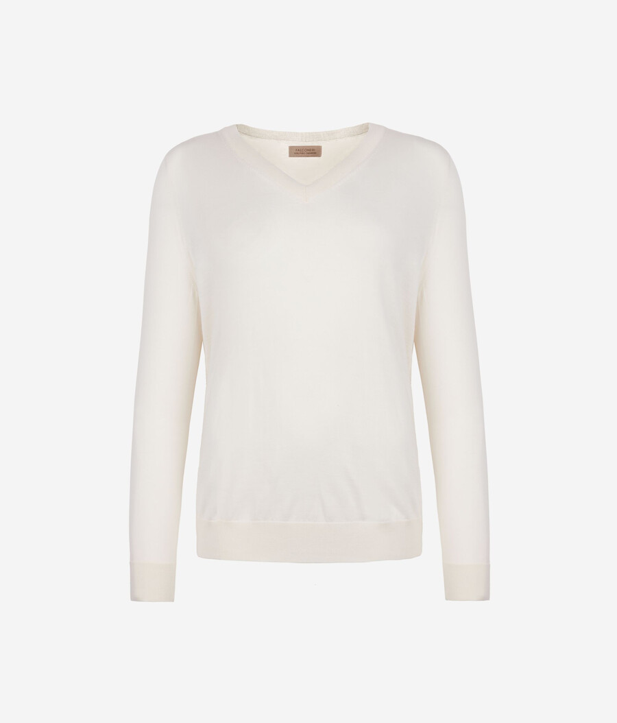 maglione con scollo a v in cashmere ultrafine