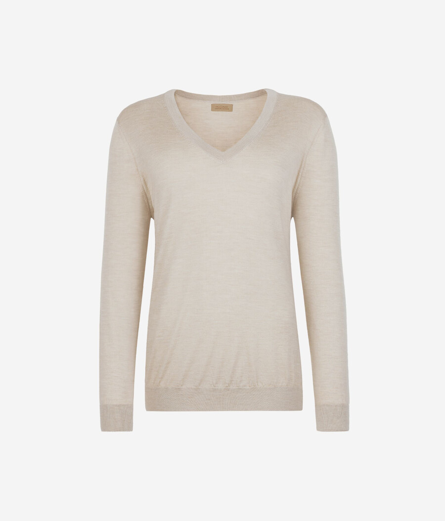maglione con scollo a v in cashmere ultrafine