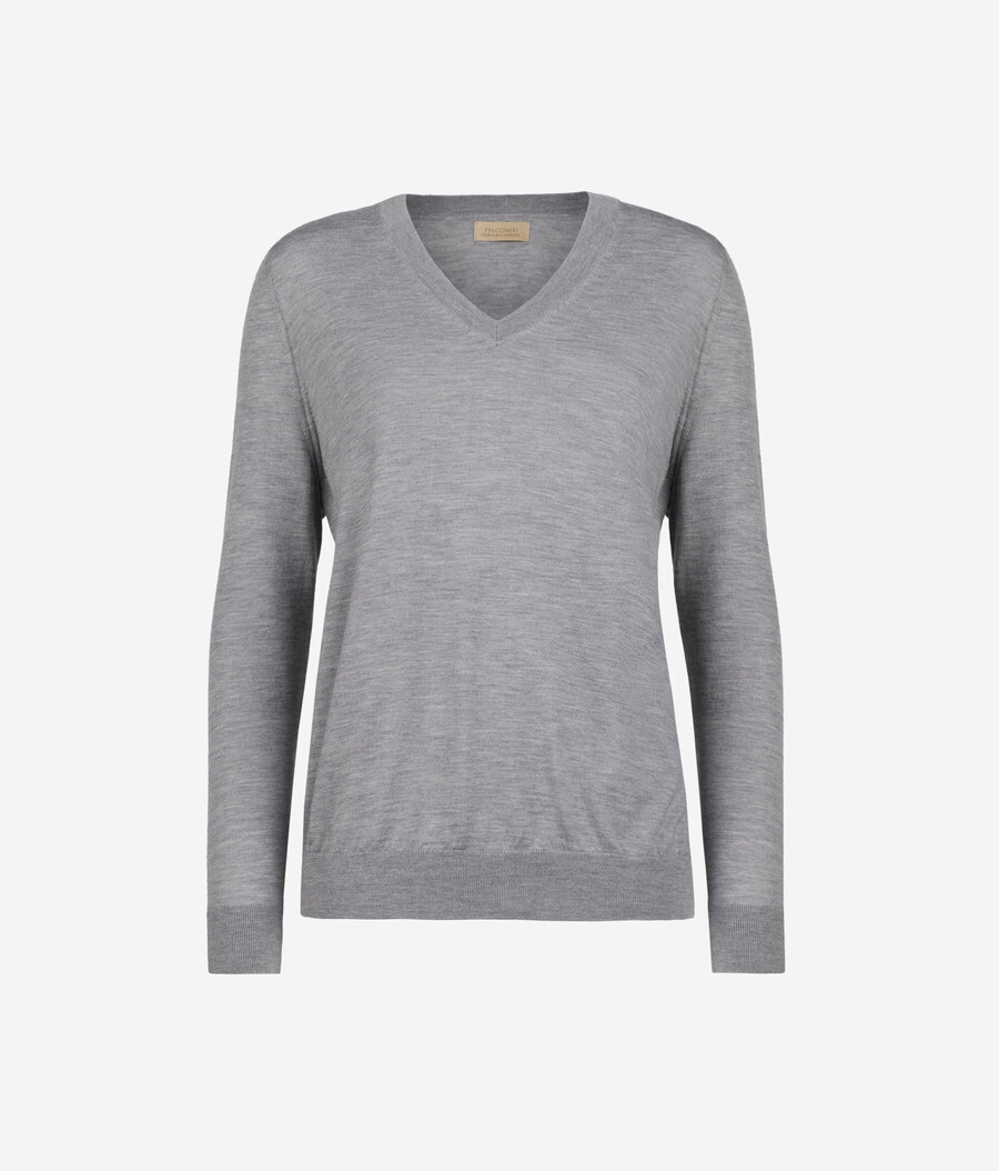 maglione con scollo a v in cashmere ultrafine