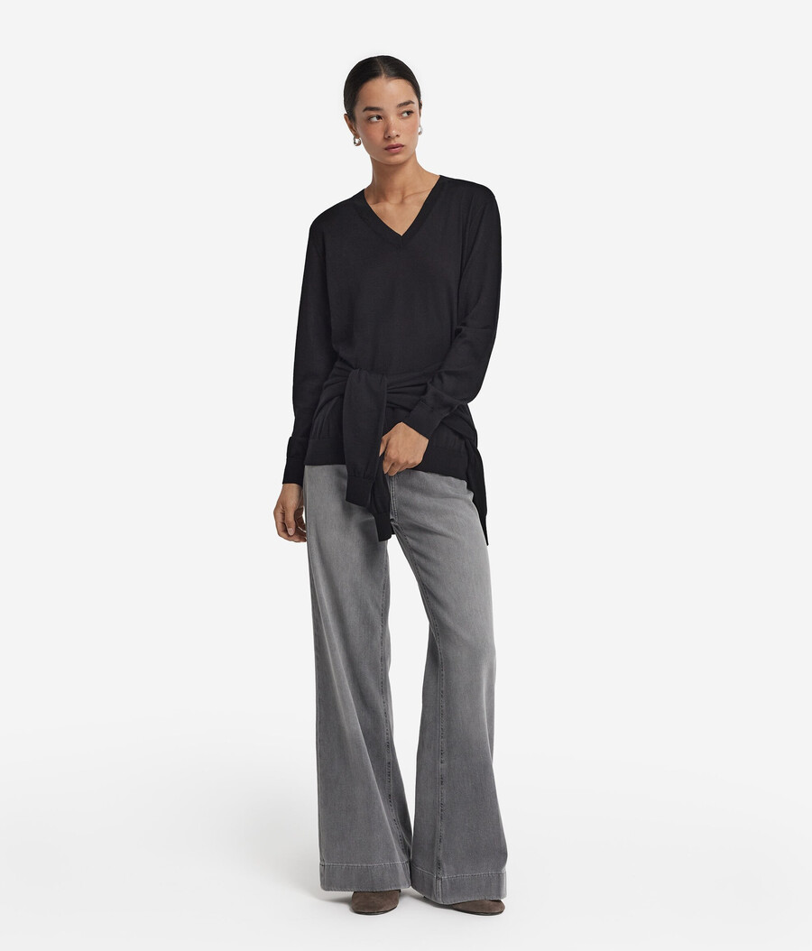 maglione con scollo a v in cashmere ultrafine