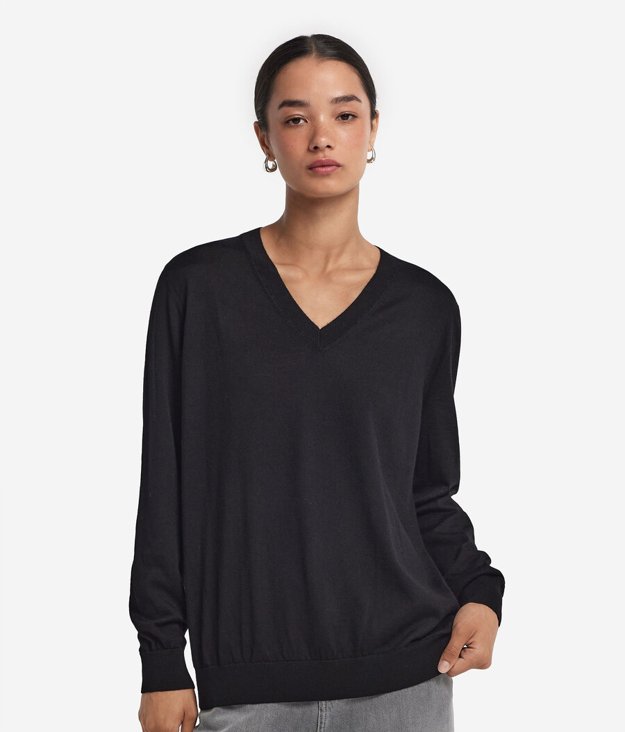 maglione con scollo a v in cashmere ultrafine