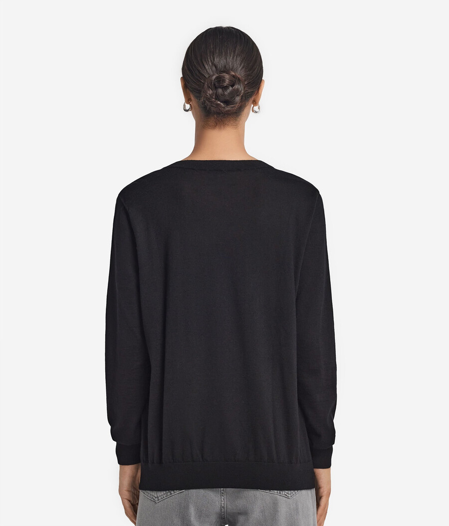 maglione con scollo a v in cashmere ultrafine