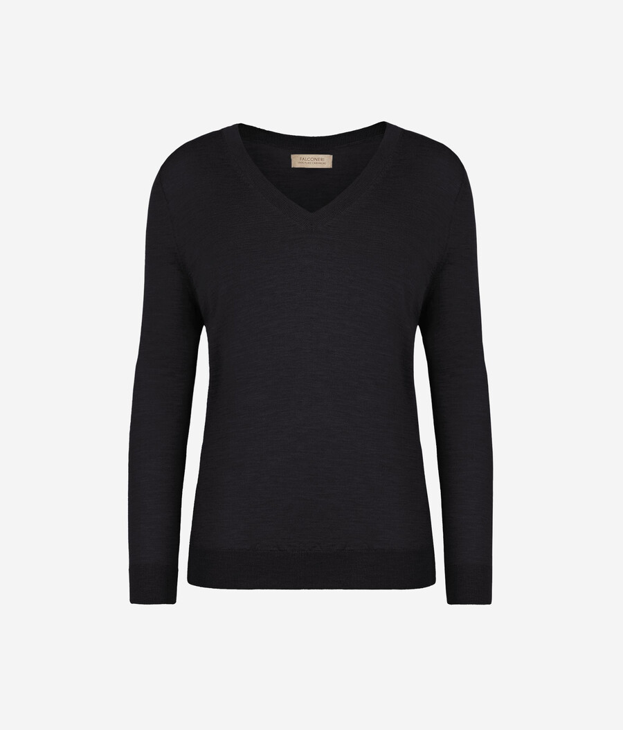 maglione con scollo a v in cashmere ultrafine