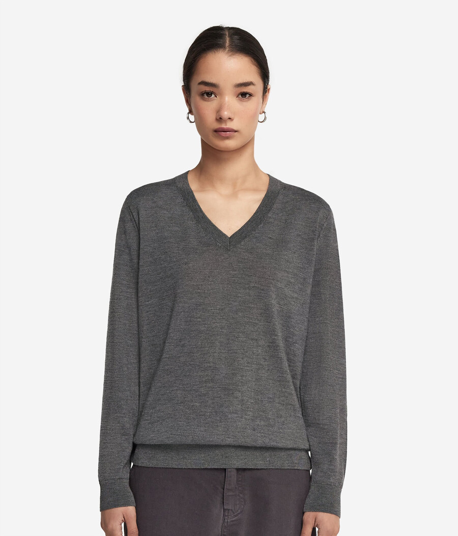 maglione con scollo a v in cashmere ultrafine