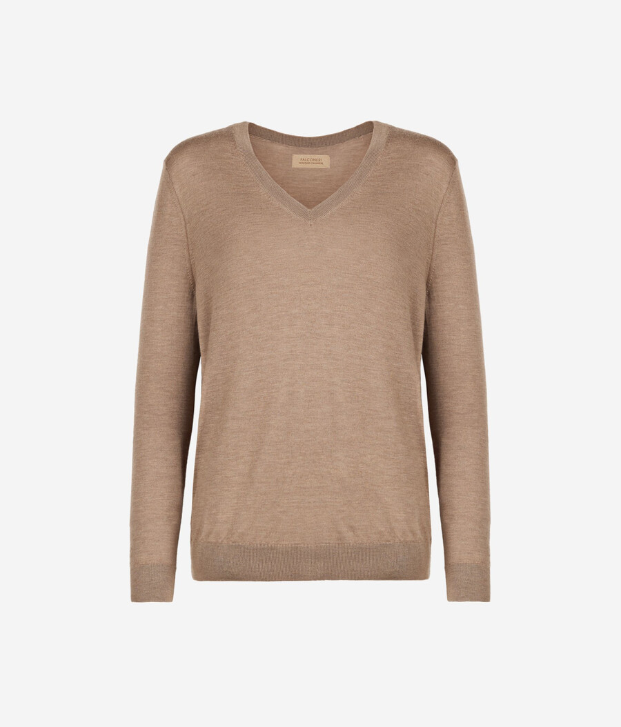 maglione con scollo a v in cashmere ultrafine