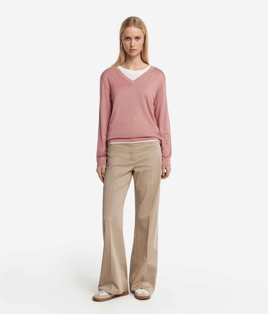 maglione con scollo a v in cashmere ultrafine