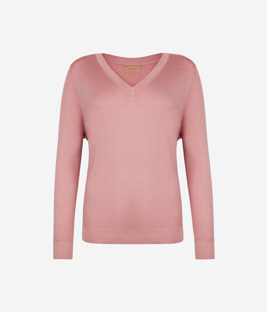 maglione con scollo a v in cashmere ultrafine