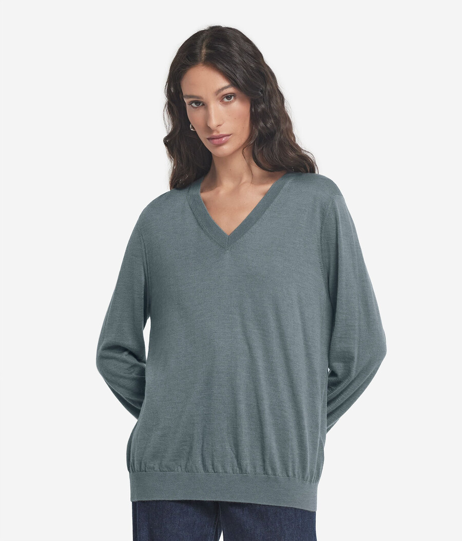 maglione con scollo a v in cashmere ultrafine