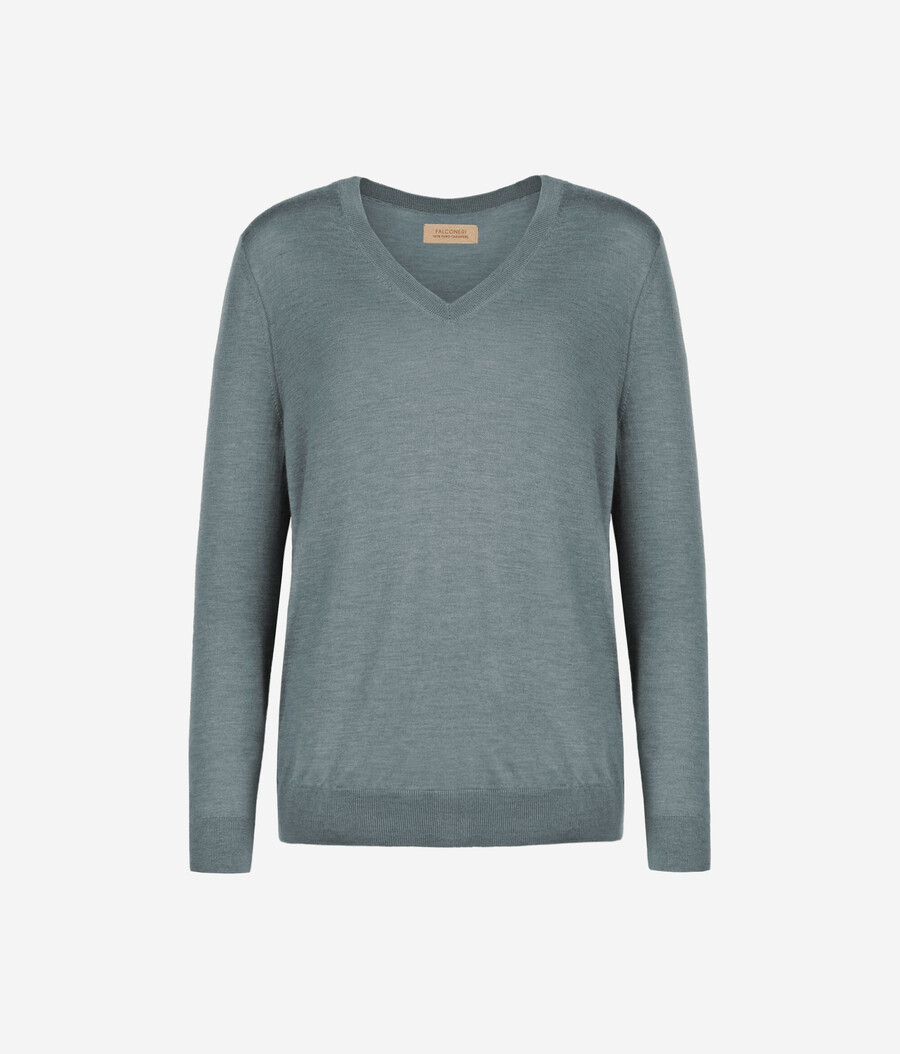 maglione con scollo a v in cashmere ultrafine