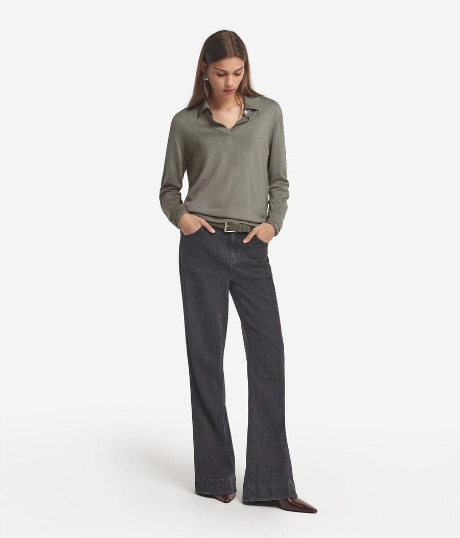 maglione con scollo a v in cashmere ultrafine