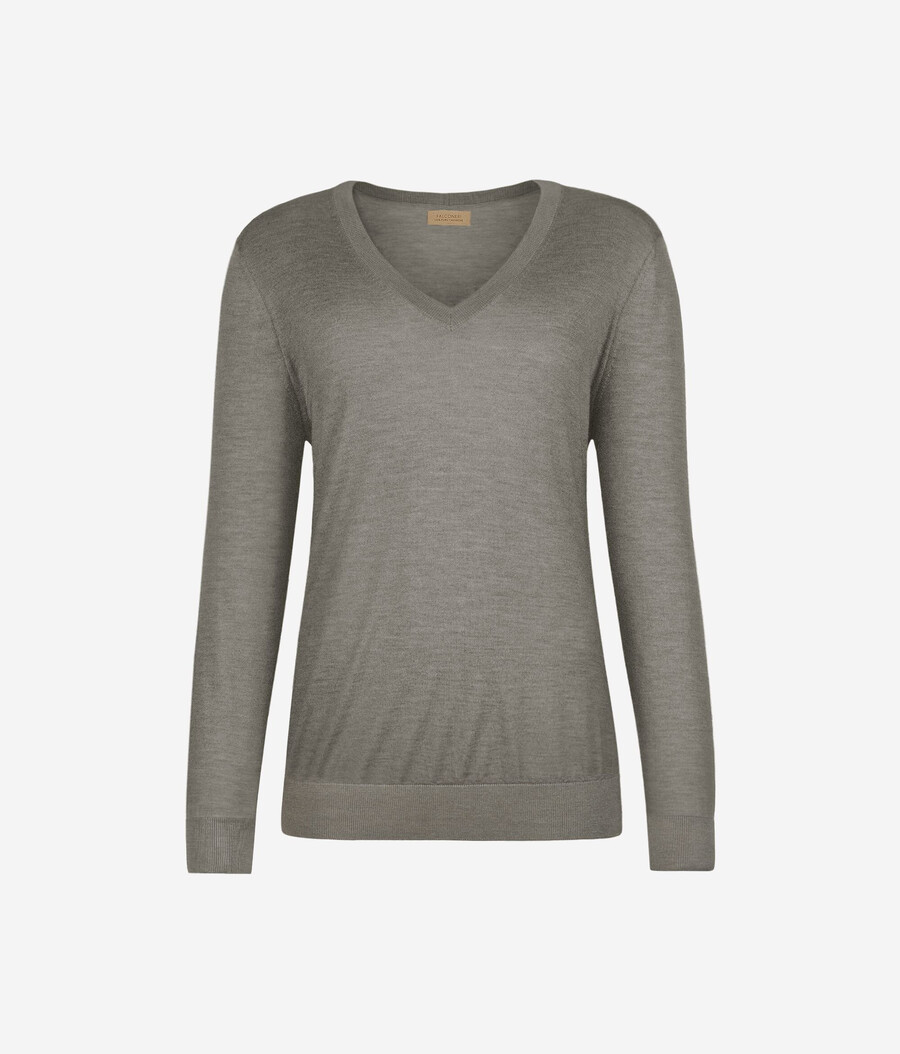 maglione con scollo a v in cashmere ultrafine