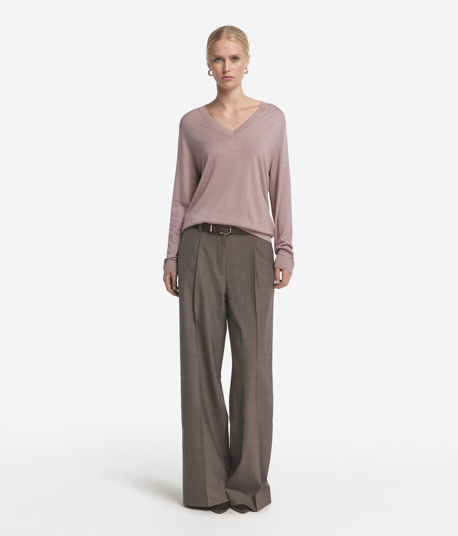 maglione con scollo a v in cashmere ultrafine