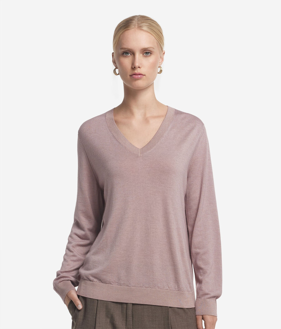 maglione con scollo a v in cashmere ultrafine