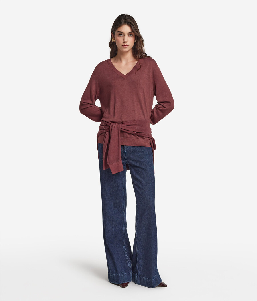 maglione con scollo a v in cashmere ultrafine
