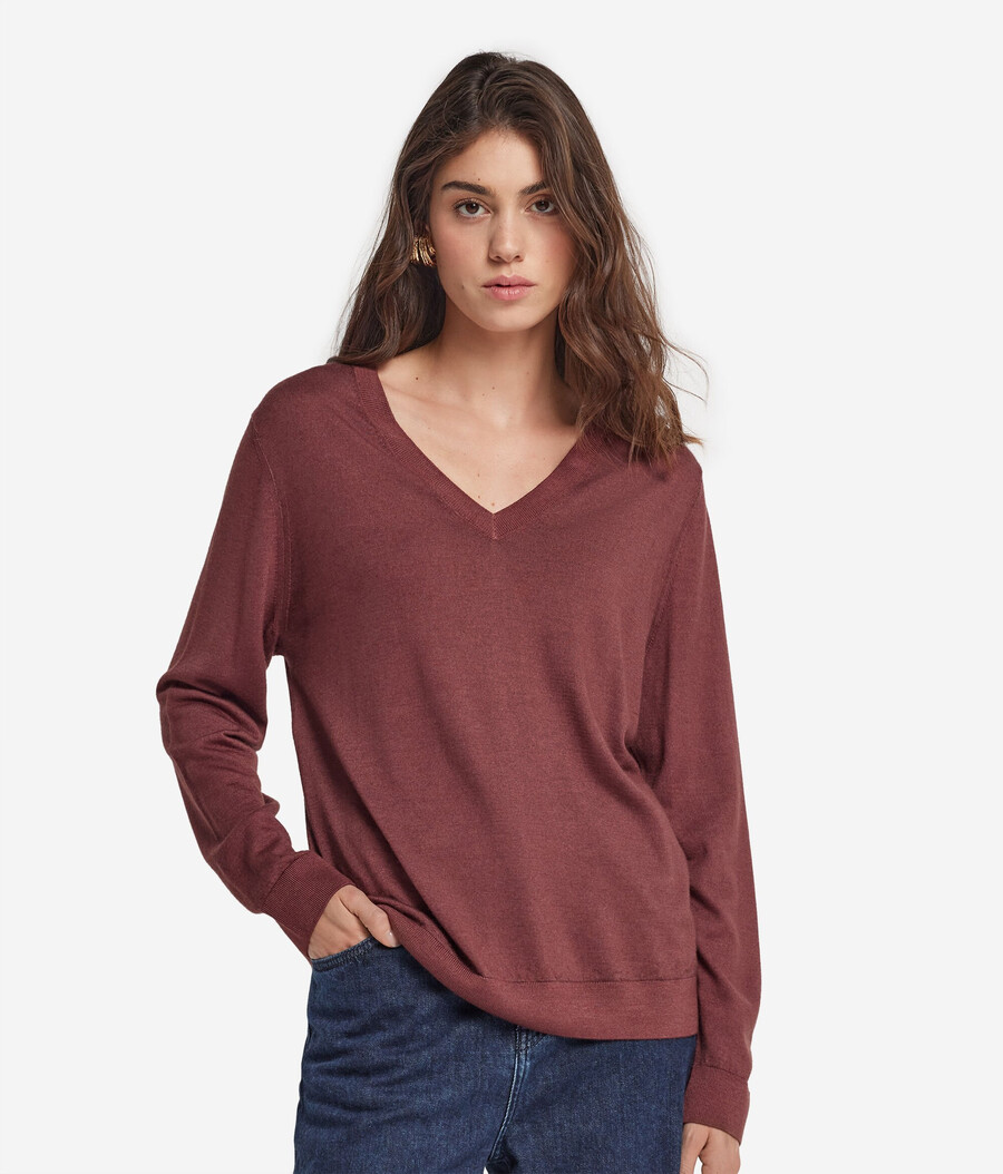 maglione con scollo a v in cashmere ultrafine