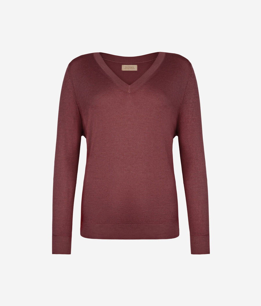 maglione con scollo a v in cashmere ultrafine