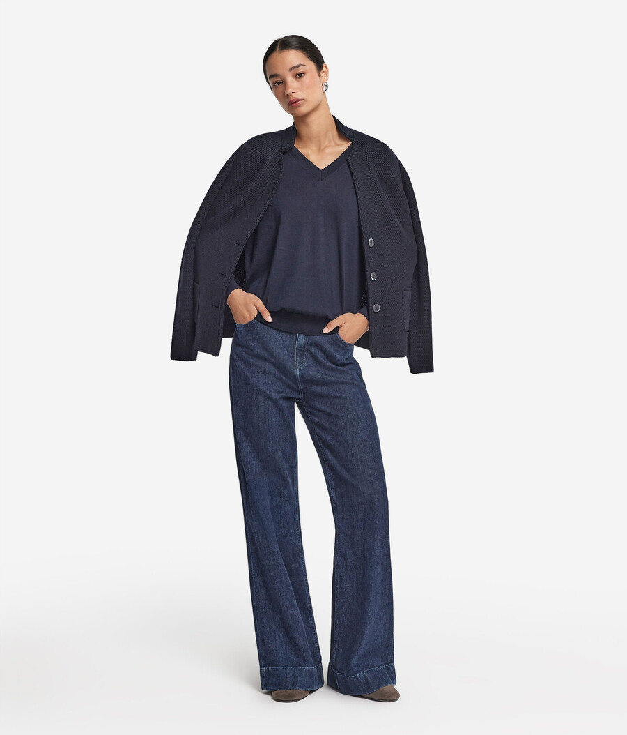 maglione con scollo a v in cashmere ultrafine
