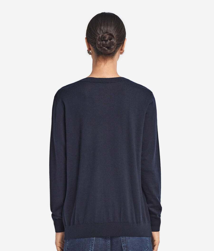 maglione con scollo a v in cashmere ultrafine
