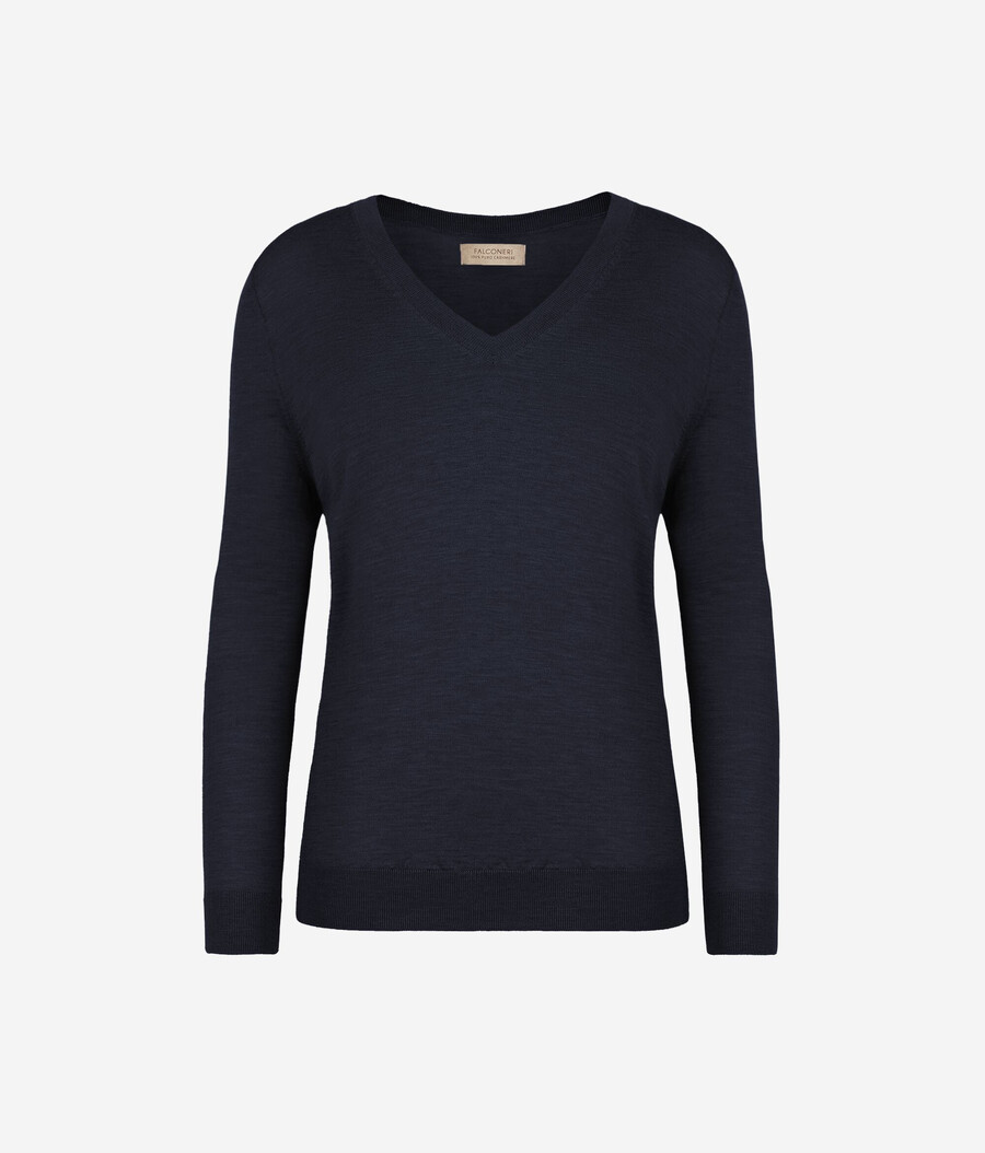 maglione con scollo a v in cashmere ultrafine