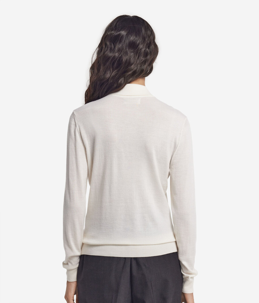 polo a maniche lunghe realizzata in cashmere ultrafine