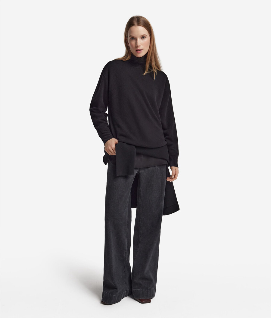 dolcevita in cashmere ultra morbido con spacchi