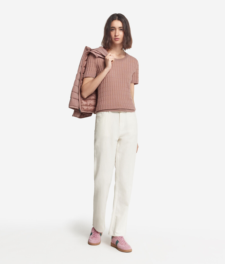 maglione con motivo a trecce in cashmere ultrafine