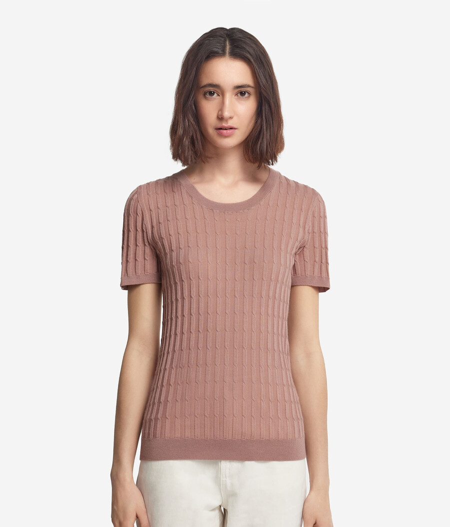 maglione con motivo a trecce in cashmere ultrafine