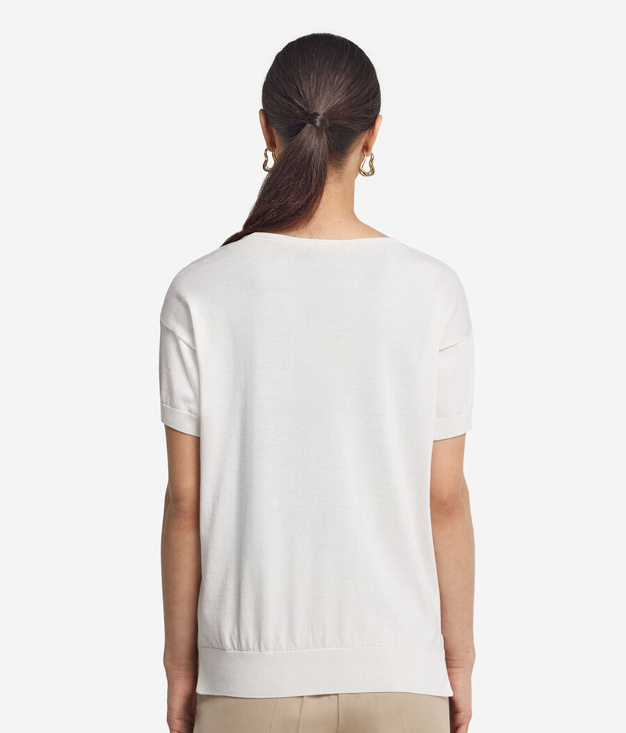 maglione girocollo in seta e cotone