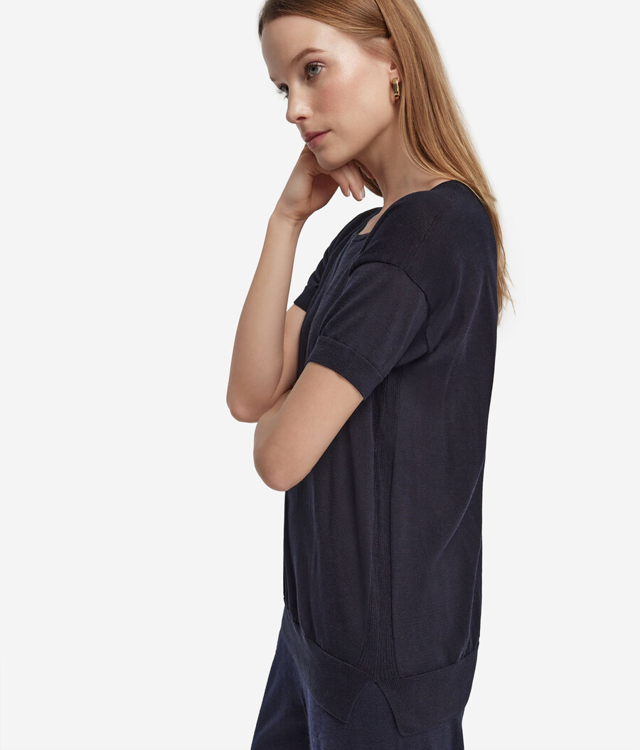 maglione girocollo in seta e cotone