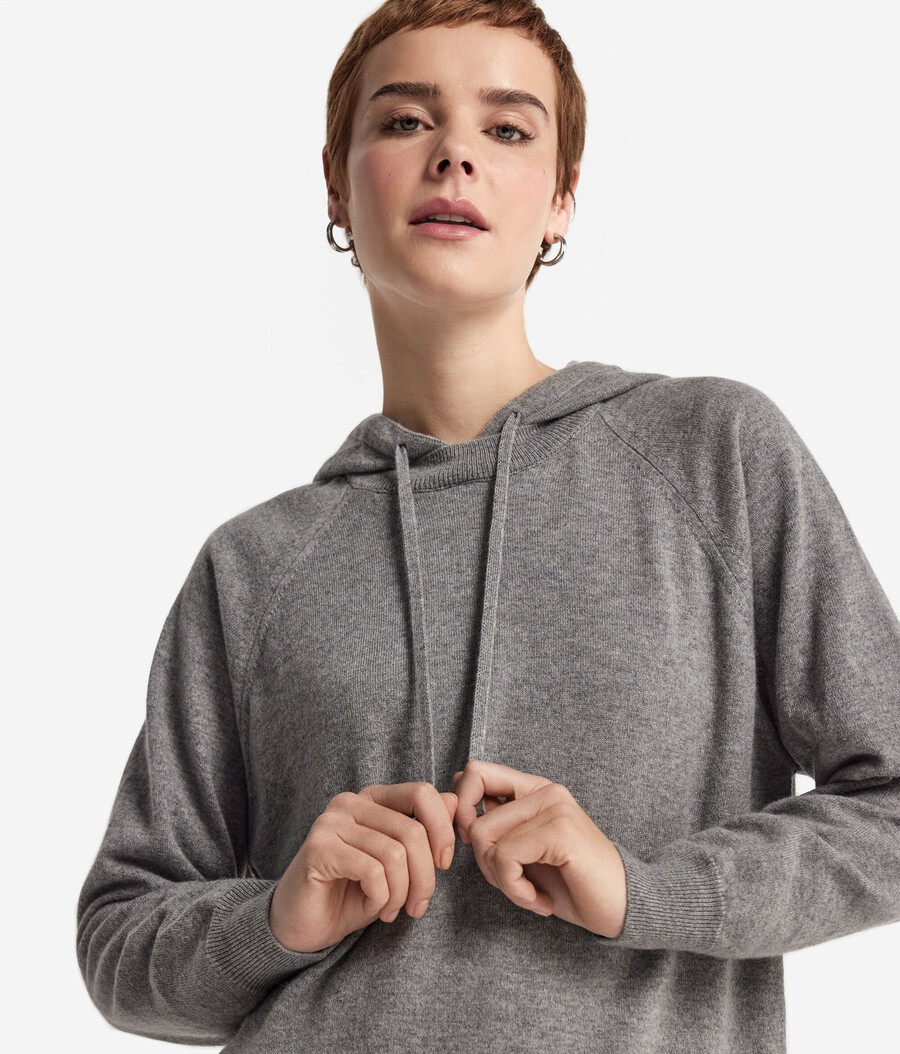 felpa con cappuccio in cashmere ultra morbido