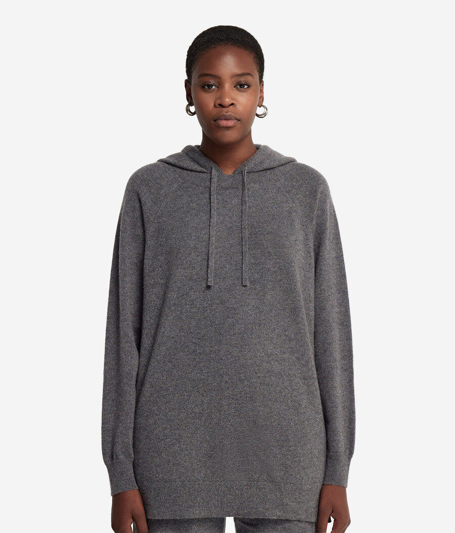 felpa con cappuccio in cashmere ultra morbido