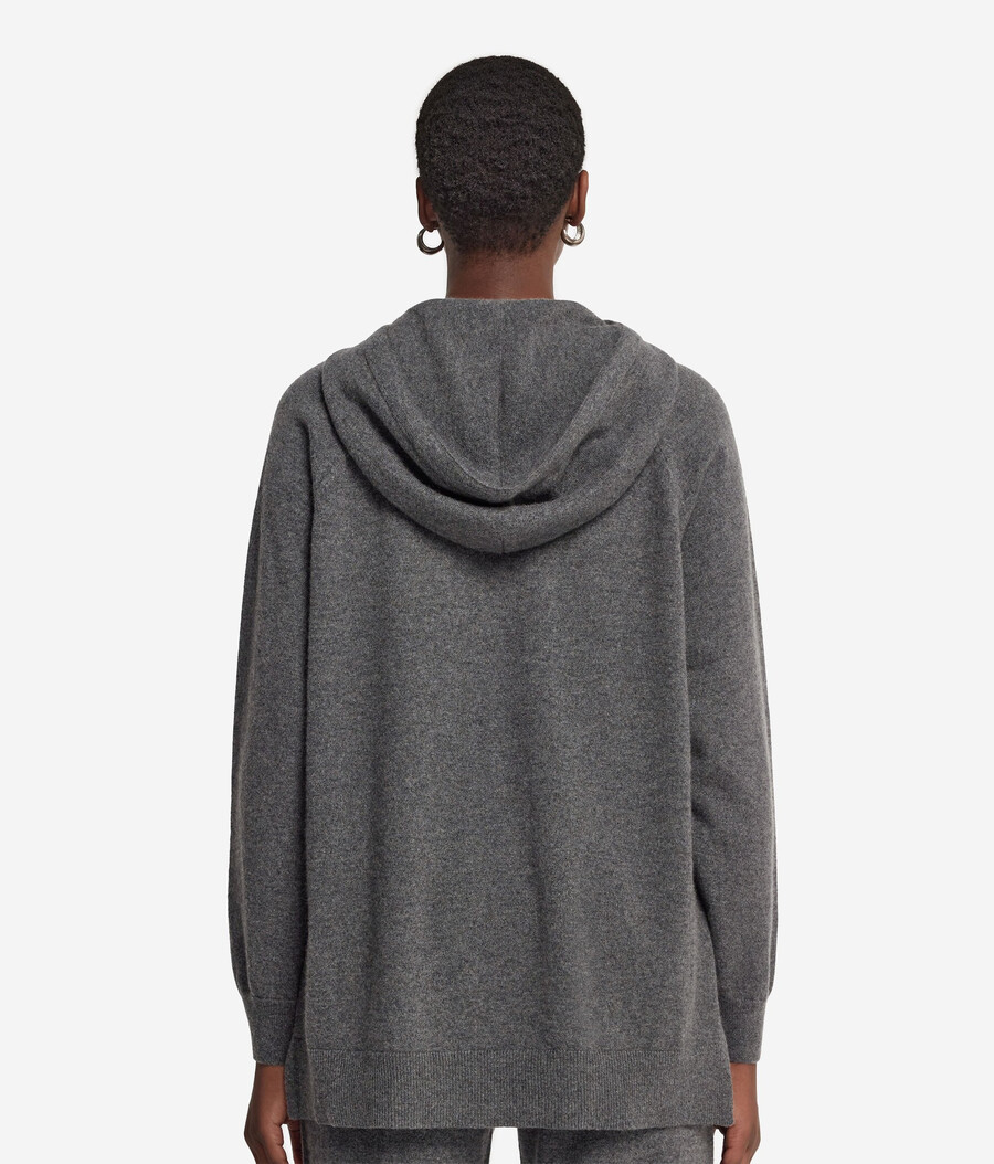 felpa con cappuccio in cashmere ultra morbido