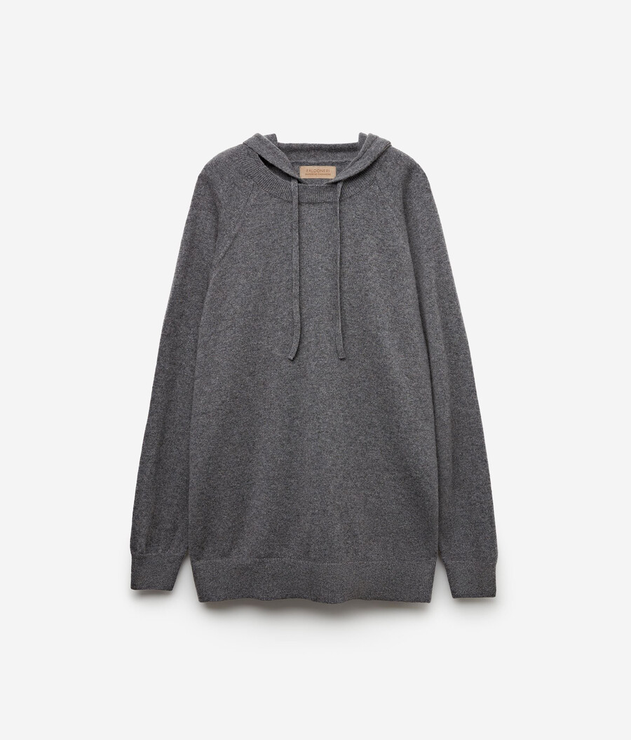 felpa con cappuccio in cashmere ultra morbido