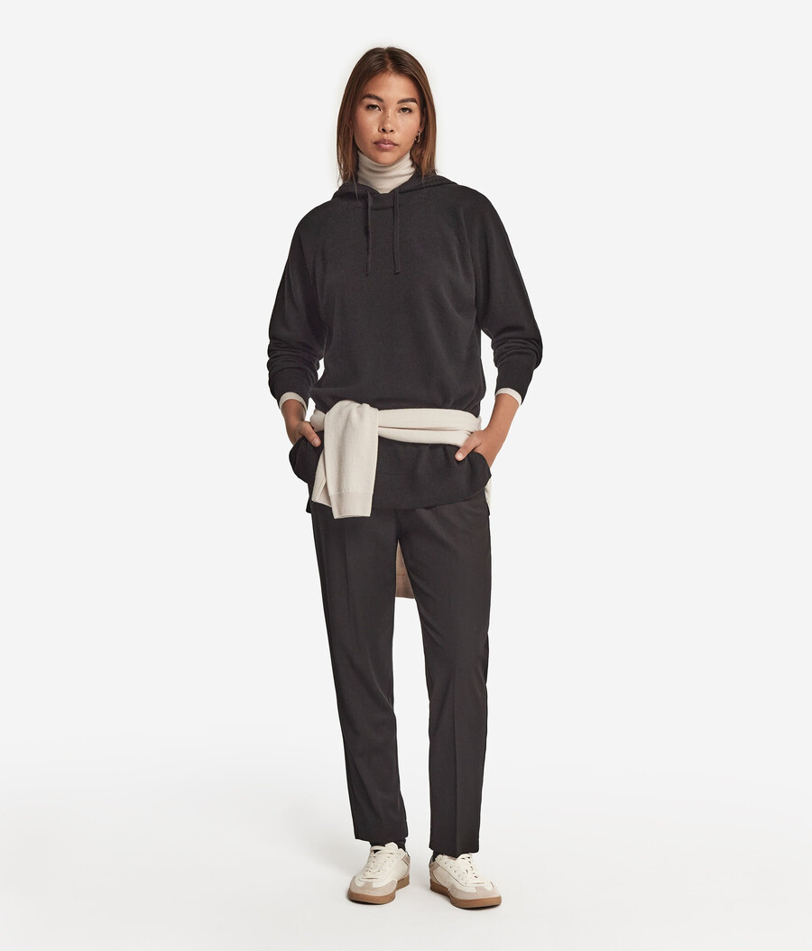 felpa con cappuccio in cashmere ultra morbido